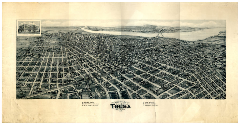 Aero View of Tulsa, Okla., 1918